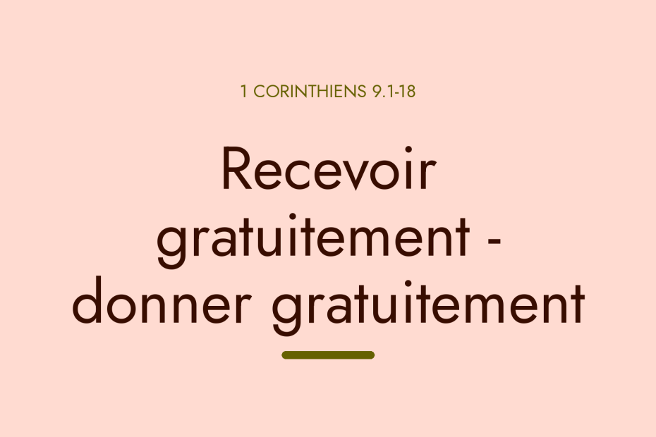 Recevoir gratuitement - donner gratuitement
